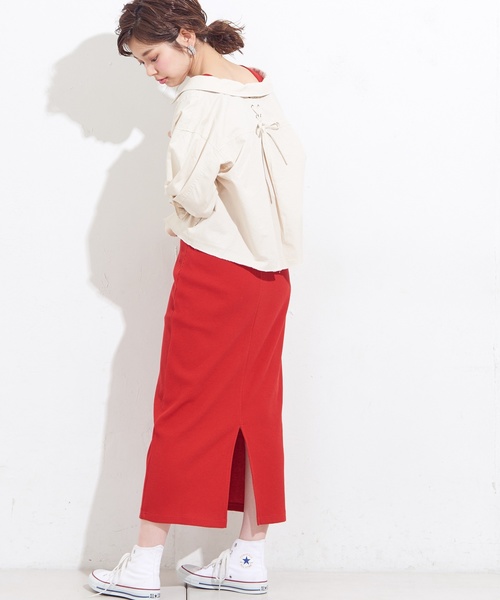 natural couture（ナチュラルクチュール）の「ワッフルロングスカート（スカート・レディース・ブラック/レッド/アイボリー/トップグレー/ピンクベージュ・FREE）」の17枚目の写真