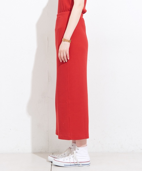 natural couture（ナチュラルクチュール）の「ワッフルロングスカート（スカート・レディース・ブラック/レッド/アイボリー/トップグレー/ピンクベージュ・FREE）」の8枚目の写真