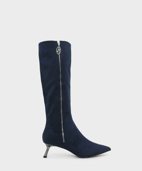 CHARLES & KEITH(チャールズ & キース)の「スラントヒールニーブーツ / SLANT HEEL KNEE BOOTS(ブーツ・レディース・ブラック/ダークブルー・22.5cm/23cm/23.5cm/24.5cm/25cm/25.5cm)」の2枚目の写真