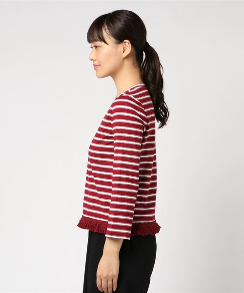kate spade new york（ケイトスペード ニューヨーク）の「ストライプ フリンジ ニット トップ（Tシャツ/カットソー・レディース・その他14・X-SMALL/SMALL）」の2枚目の写真
