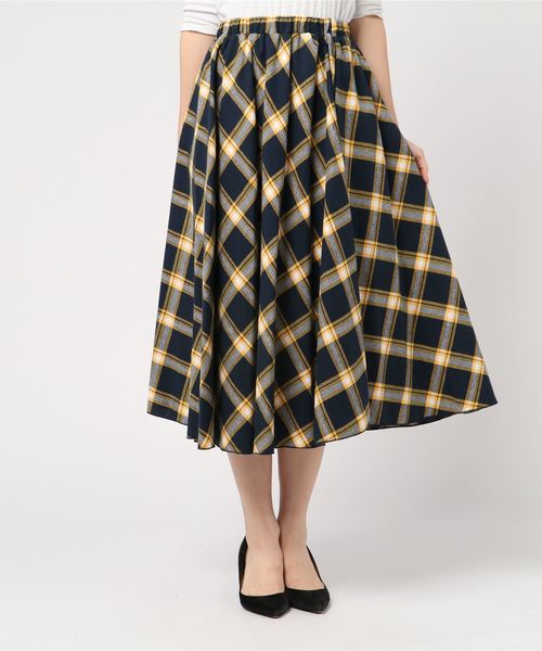 rps（アールピーエス）の「チェックたっぷりフレアースカート（スカート・レディース・ブラック/グリーン/イエロー・M）」の11枚目の写真