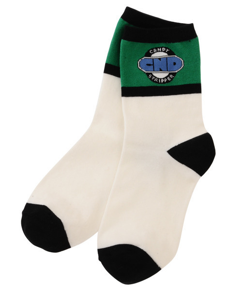 Candy Stripper(キャンディストリッパー)の「CND BICOLOR SOCKS(ソックス/靴下・レディース・ブラック/オフホワイト・FREE)」の2枚目の写真