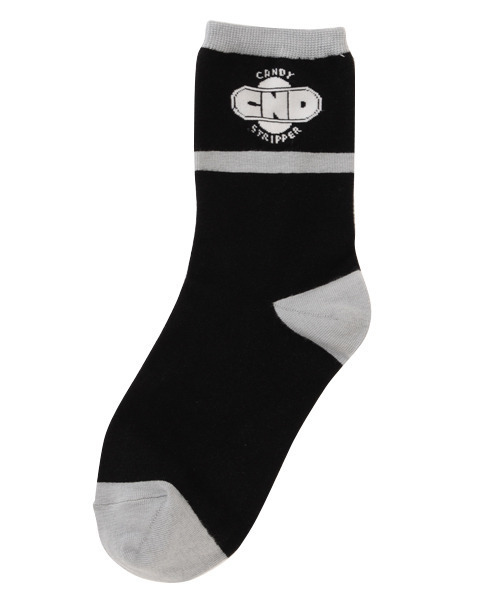 Candy Stripper(キャンディストリッパー)の「CND BICOLOR SOCKS(ソックス/靴下・レディース・ブラック/オフホワイト・FREE)」の3枚目の写真