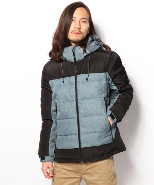 GIORDANO(ジョルダーノ)の「撥水ブロッキングフーデッドダウンジャケット(ダウンジャケット/コート・メンズ・グレー/ネイビー・MEDIUM/LARGE/X-LARGE)」の1枚目の写真