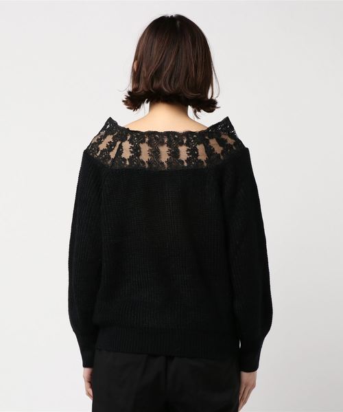LUGG NAGG(ラグナグ)の「【Jewelobe/ ジュエローブ】 レース切替ニットトップス(ニット/セーター・レディース・ブラック/オフホワイト/ピンク/ブルー・FREE)」の13枚目の写真