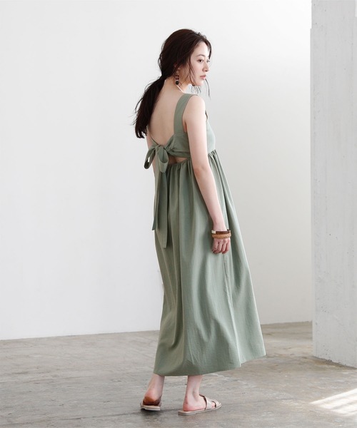 titivate（ティティベイト）の「バックリボンエプロンワンピース（ワンピース・レディース・ブラック/ブラウン系その他/ベージュ/カーキ/イエロー/グリーン系その他・FREE）」の19枚目の写真