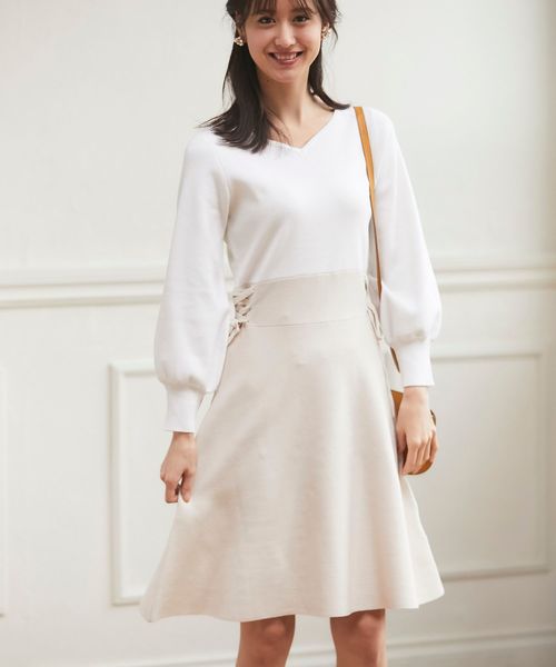 Tocco Closet トッコ クローゼット の サイドレースアップバイカラーワンピース ワンピース Wear