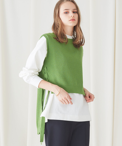 STUDIOUS - 現行　STUDIOUS ステュディオス　クロップド　チャンキー　ショート　ニット STUDIOUS/ステュディオス】Button Sleeve Wool Knit Top/ボタン
