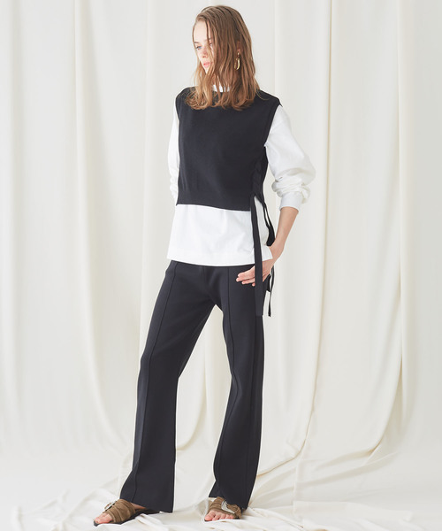 STUDIOUS(ステュディオス)の「【STUDIOUS】Ny/C レースアップ ニットベスト(ベスト・レディース・ホワイト/ブラック/ライトグリーン・FREE)」の8枚目の写真