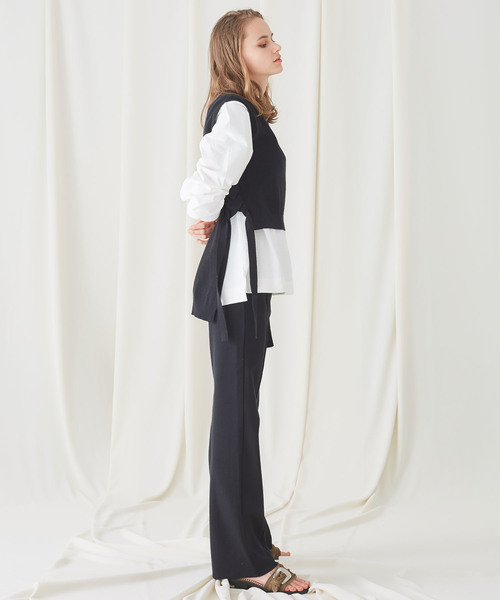 STUDIOUS(ステュディオス)の「【STUDIOUS】Ny/C レースアップ ニットベスト(ベスト・レディース・ホワイト/ブラック/ライトグリーン・FREE)」の19枚目の写真