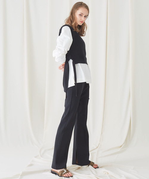 STUDIOUS(ステュディオス)の「【STUDIOUS】Ny/C レースアップ ニットベスト(ベスト・レディース・ホワイト/ブラック/ライトグリーン・FREE)」の16枚目の写真