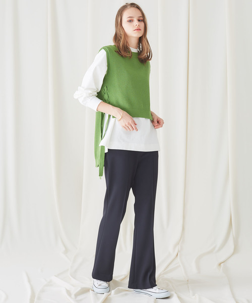 STUDIOUS(ステュディオス)の「【STUDIOUS】Ny/C レースアップ ニットベスト(ベスト・レディース・ホワイト/ブラック/ライトグリーン・FREE)」の14枚目の写真