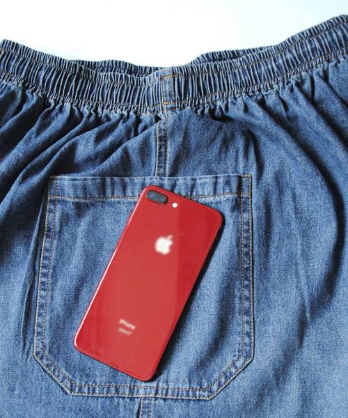 BEATJIVE（ビートジャイブ）の「ユーズド加工 ポケット付きハーフパンツ　カーゴタイプ デニム（カーゴパンツ・レディース・ライトブルー/インディゴブルー・FREE）」の10枚目の写真