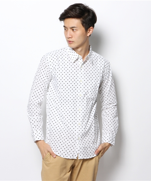 WEGO（ウィゴー）の「WEGO/ドットシャツ（シャツ/ブラウス・メンズ・ホワイト/ネイビー・MEDIUM/LARGE）」の13枚目の写真