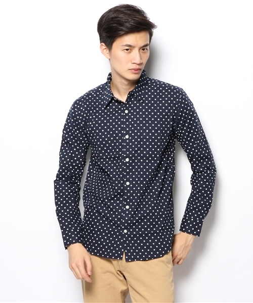 WEGO（ウィゴー）の「WEGO/ドットシャツ（シャツ/ブラウス・メンズ・ホワイト/ネイビー・MEDIUM/LARGE）」の12枚目の写真