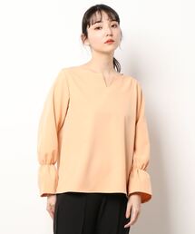 ウォッシャブルカットジョーゼットTブラウス