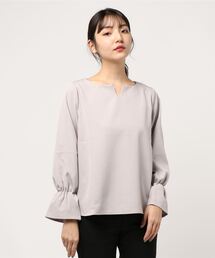 ウォッシャブルカットジョーゼットTブラウス