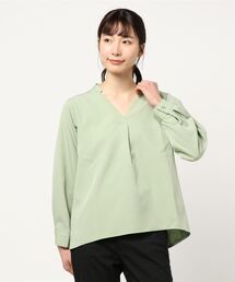 ウォッシャブルカットジョーゼットTブラウス