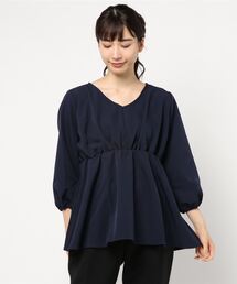 ウォッシャブルカットジョーゼットTブラウス