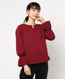 ウォッシャブルカットジョーゼットTブラウス