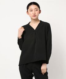 ウォッシャブルカットジョーゼットTブラウス