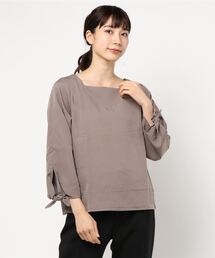 ウォッシャブルカットジョーゼットTブラウス