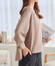 ウォッシャブルカットジョーゼットTブラウス