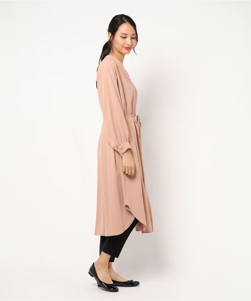 DouDou（ドゥドゥ）の「フロントジップギャザーシャツ（シャツ/ブラウス・レディース・ベージュ/カーキ/ピンク・FREE）」の4枚目の写真