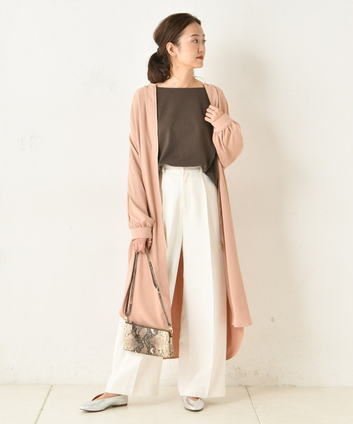 DouDou（ドゥドゥ）の「フロントジップギャザーシャツ（シャツ/ブラウス・レディース・ベージュ/カーキ/ピンク・FREE）」の19枚目の写真