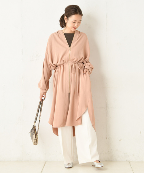 DouDou（ドゥドゥ）の「フロントジップギャザーシャツ（シャツ/ブラウス・レディース・ベージュ/カーキ/ピンク・FREE）」の13枚目の写真