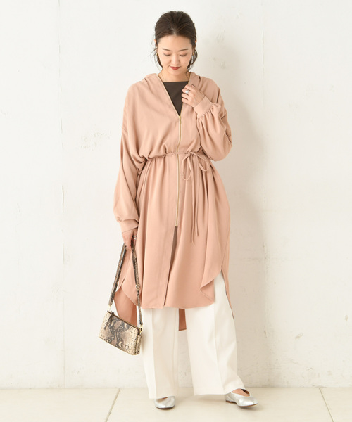 DouDou（ドゥドゥ）の「フロントジップギャザーシャツ（シャツ/ブラウス・レディース・ベージュ/カーキ/ピンク・FREE）」の11枚目の写真