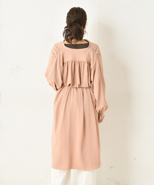 DouDou（ドゥドゥ）の「フロントジップギャザーシャツ（シャツ/ブラウス・レディース・ベージュ/カーキ/ピンク・FREE）」の7枚目の写真