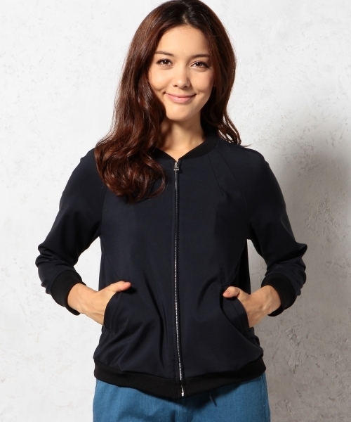 green label relaxing（グリーンレーベルリラクシング）の「GC C/N/PUダブルクロスブルゾン ◆（ブルゾン・レディース・ホワイト/ネイビー・フリー）」の21枚目の写真