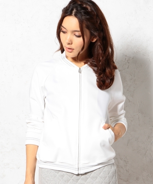 green label relaxing（グリーンレーベルリラクシング）の「GC C/N/PUダブルクロスブルゾン ◆（ブルゾン・レディース・ホワイト/ネイビー・フリー）」の3枚目の写真