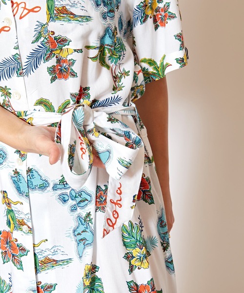 Kahiko（カヒコ）の「【Kahiko】チャプスイ柄アロハシャツワンピース