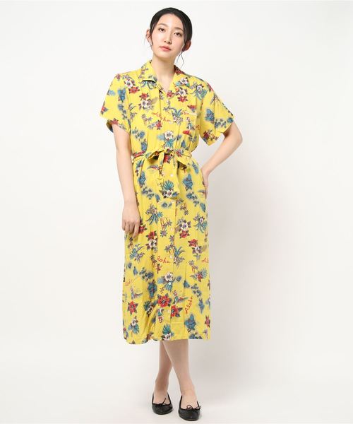 Kahiko（カヒコ）の「【Kahiko】チャプスイ柄アロハシャツワンピース