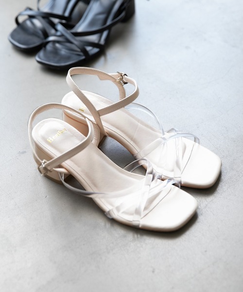 Heather（ヘザー）の「アソートストラップサンダル 875227（サンダル・レディース・ブラック/アイボリー・MEDIUM/LARGE）」の2枚目の写真