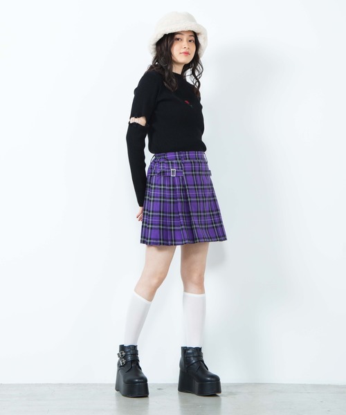 WEGO(ウィゴー)の「WEGO/サイドベルトスカパン(スカート・レディース・パープル系その他2/ブルー系その他2/ベージュ系その他2・FREE)」の14枚目の写真