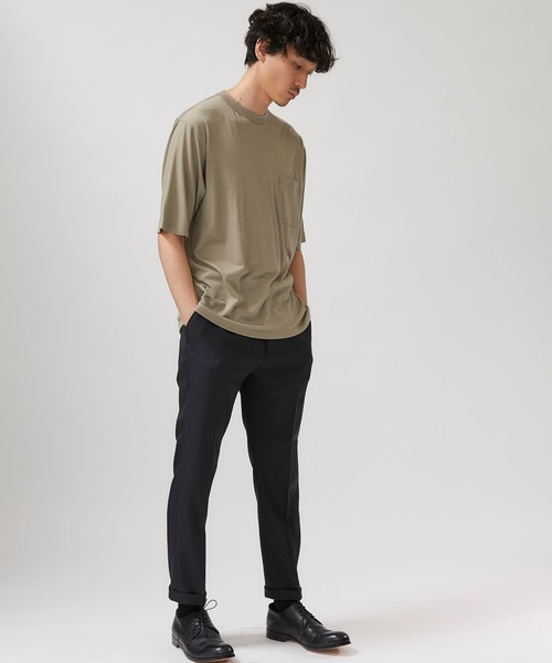 BATONER（バトナー）の「【BATONER】シャンブレーウールポケットティー