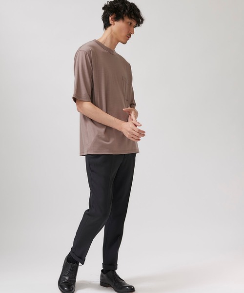 BATONER（バトナー）の「【BATONER】シャンブレーウールポケットティー