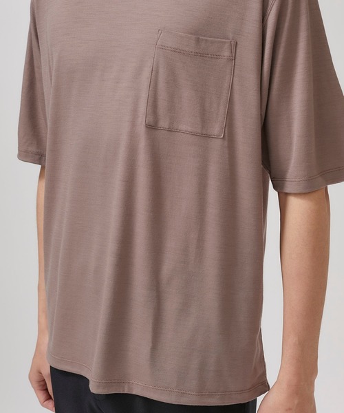 BATONER（バトナー）の「【BATONER】シャンブレーウールポケットティー