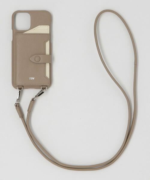 tov（トーヴ）の「【WEB限定】【別注】∴＜tov＞レザーiPhone 11PRO/X/XS ショルダーパスケース ◆（スマホケース/カバー・レディース・ライトグレー/ブラック/モカ/オリーブ・FREE）」の3枚目の写真
