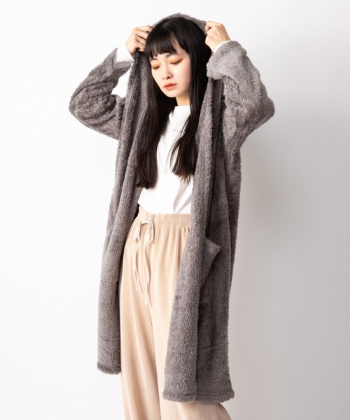 Mysa&Liina（ミーサリーナ）の「フード付きトッパーカーディガン（カーディガン/ボレロ・レディース・ブラック/ベージュ/グレー/グレイッシュベージュ・M）」の3枚目の写真