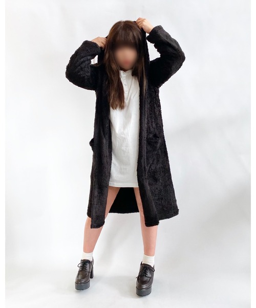 Mysa&Liina（ミーサリーナ）の「フード付きトッパーカーディガン（カーディガン/ボレロ・レディース・ブラック/ベージュ/グレー/グレイッシュベージュ・M）」の6枚目の写真