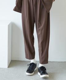 梨地 アンクルワイドテーパードパンツ