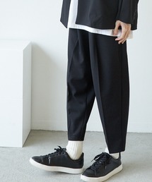 梨地 アンクルワイドテーパードパンツ