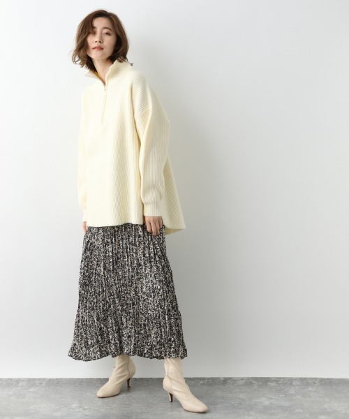 A part by(アパートバイ)の「7GANWハーフジップニット 918289(ニット/セーター・レディース・ブラック/アイボリー/ライトイエロー・FREE)」の10枚目の写真