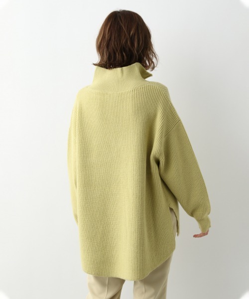 A part by(アパートバイ)の「7GANWハーフジップニット 918289(ニット/セーター・レディース・ブラック/アイボリー/ライトイエロー・FREE)」の8枚目の写真