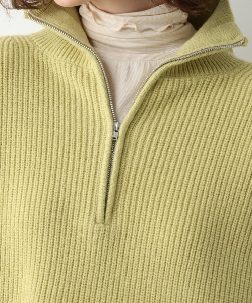 A part by(アパートバイ)の「7GANWハーフジップニット 918289(ニット/セーター・レディース・ブラック/アイボリー/ライトイエロー・FREE)」の5枚目の写真