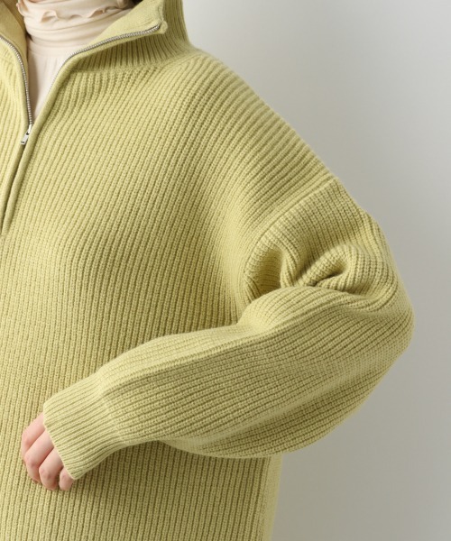 A part by(アパートバイ)の「7GANWハーフジップニット 918289(ニット/セーター・レディース・ブラック/アイボリー/ライトイエロー・FREE)」の16枚目の写真